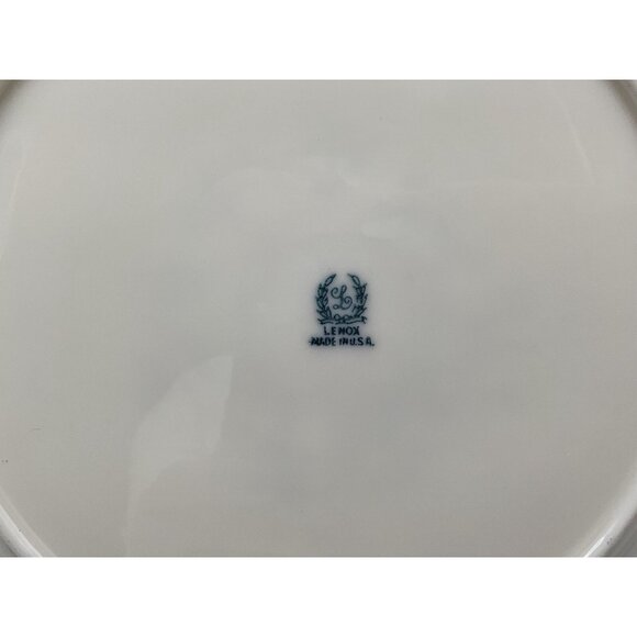 LENOX Stradivarius Turquoise Blue Smooth Edge Dinner Plate Vintage USA Collectib - Picture 13 of 16